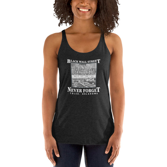 Black Wall Street African American History Tulsa Massacre Women's Racerback Tank Top
