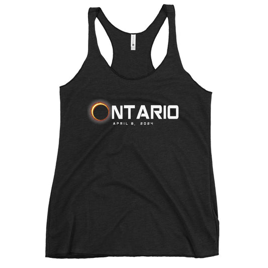 Ontario Canada 2024 Eclipse Souvenir April 8 Women's Racerback Tank Top