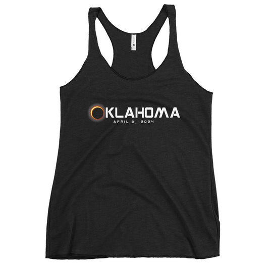 Oklahoma 2024 Eclipse Souvenir April 8 Women's Racerback Tank Top