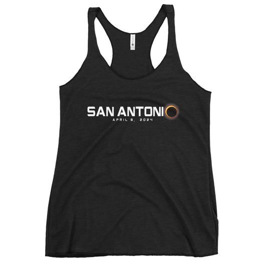 San Antonio Texas 2024 Eclipse Souvenir April 8 Women's Racerback Tank Top