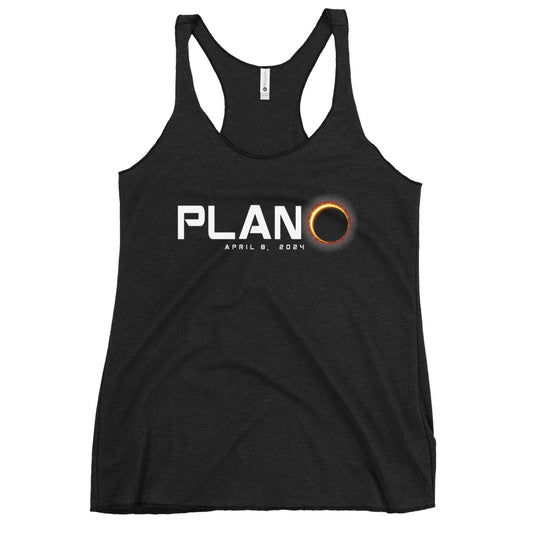 Plano Texas 2024 Eclipse Souvenir April 8 Women's Racerback Tank Top