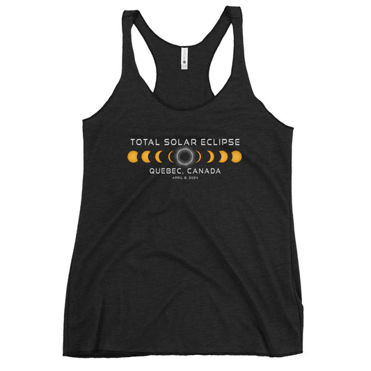 Quebec Canada Solar Eclipse 2024 April 8 Souvenir Women's Racerback Tank Top