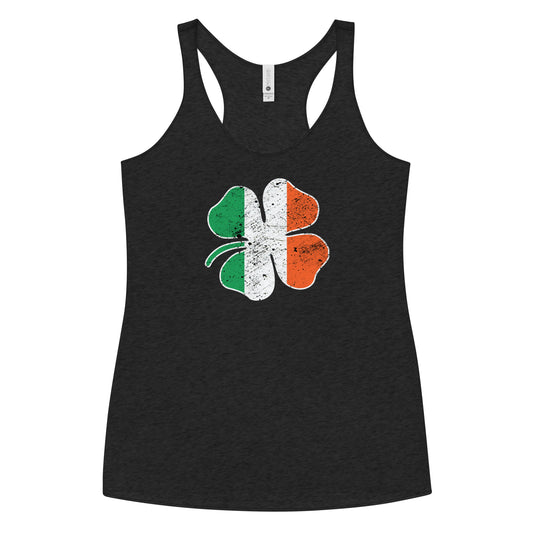 St. Patrick's Day Irish Flag Clover Shamrock Women's Racerback Tank Top