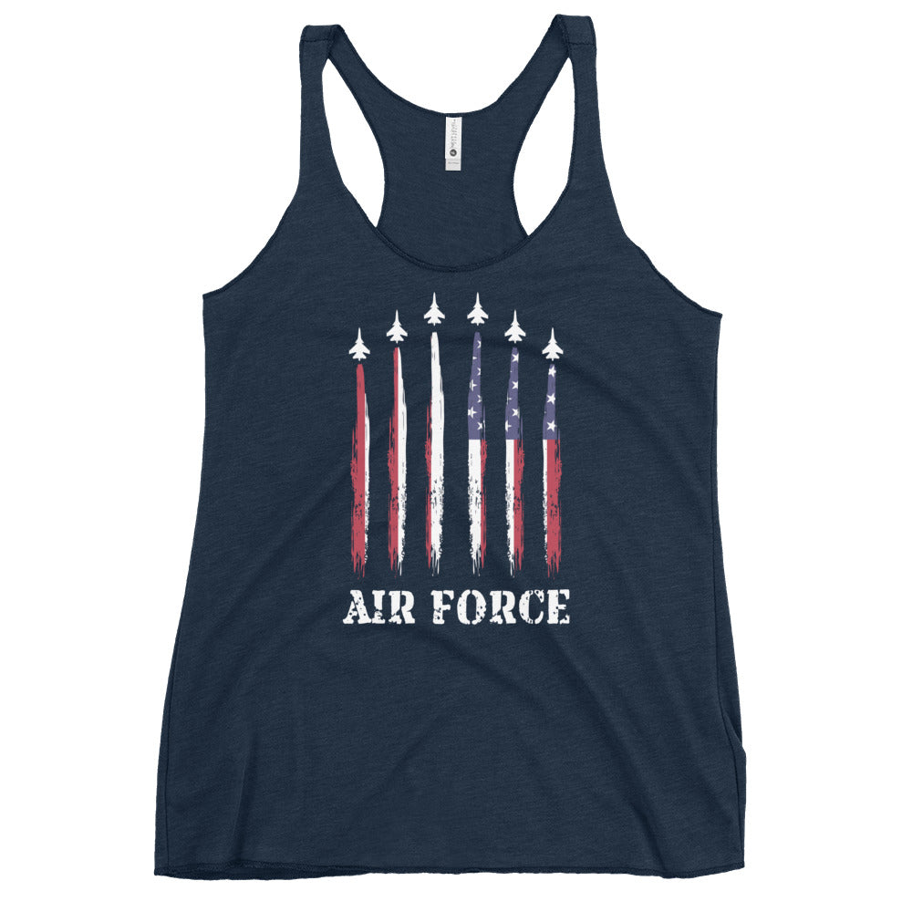 U.S. Air Force Military Service Active Retired Veteran Appreciation Women's Racerback Tank Top