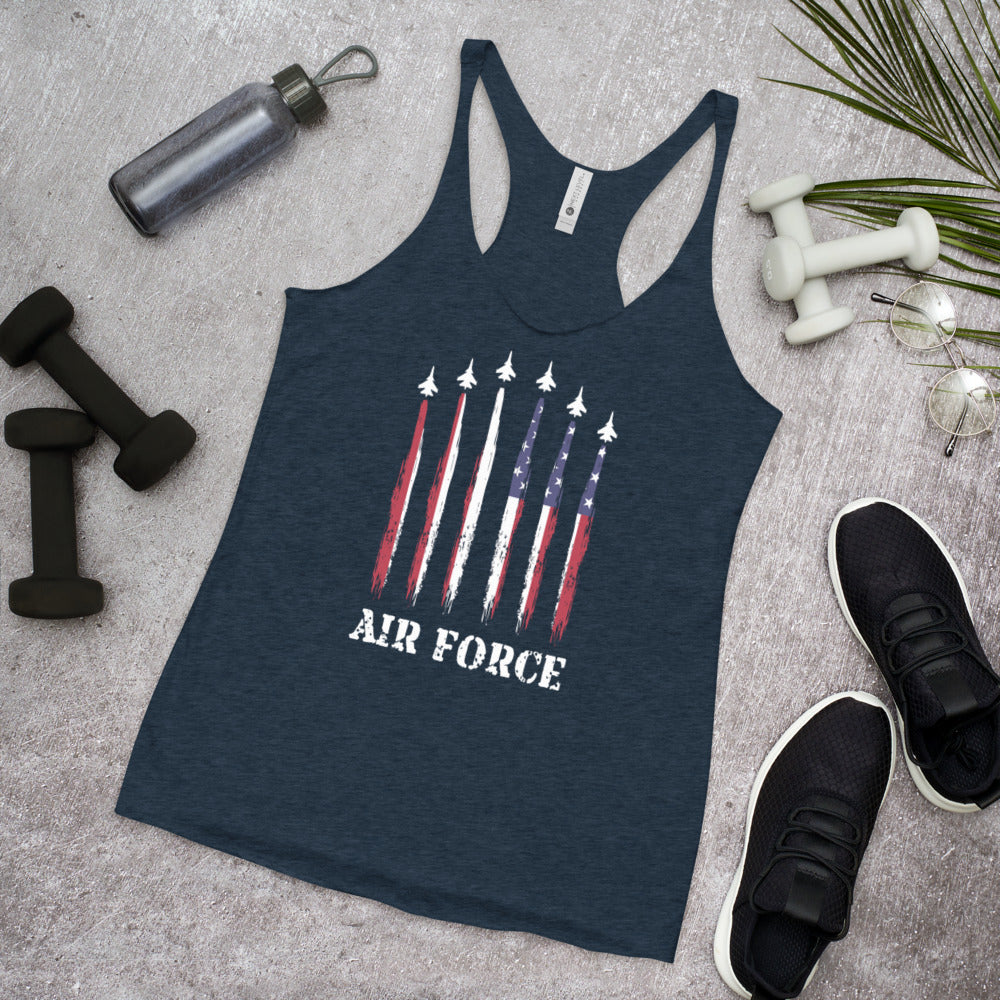 U.S. Air Force Military Service Active Retired Veteran Appreciation Women's Racerback Tank Top