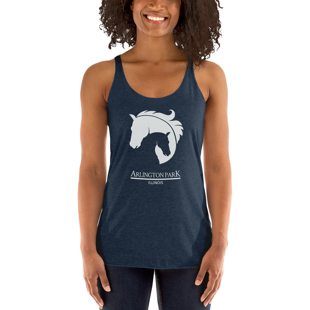 Cool Arlington Park Horse Racing Track Derby Fans Women's Racerback Tank Top