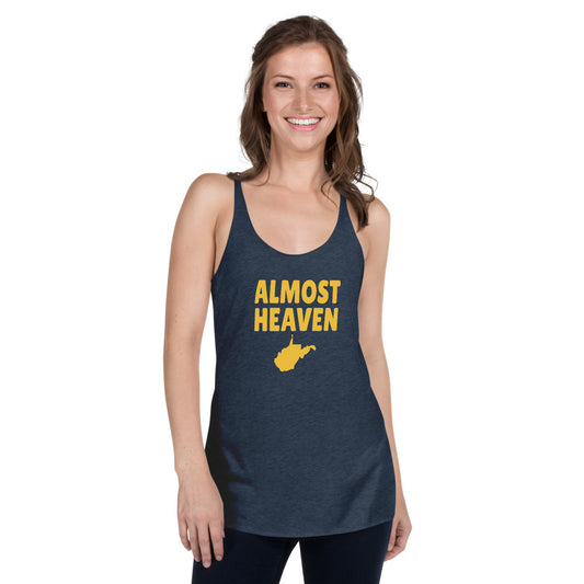 Almost Heaven West Virginia Fan College Football Women's Racerback Tank Top