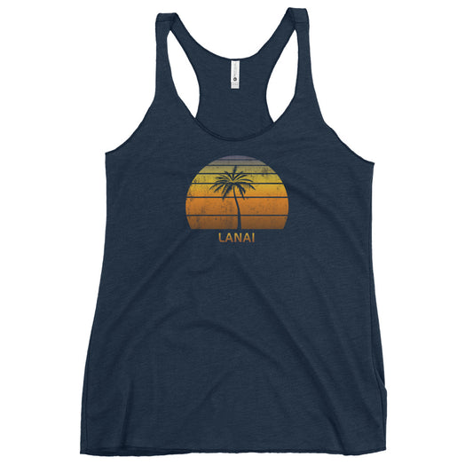 Vintage Lanai Hawaii Beach Women's Racerback Tank Top Sunset Vacation