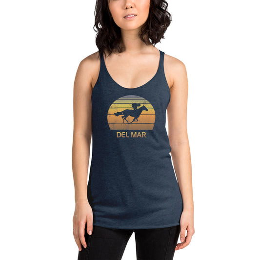 Retro Del Mar California Horse Racing Track Derby Fan Women's Racerback Tank Top