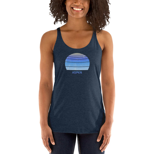 Retro Aspen Colorado Ski Skiing Fan Women's Racerback Tank Top