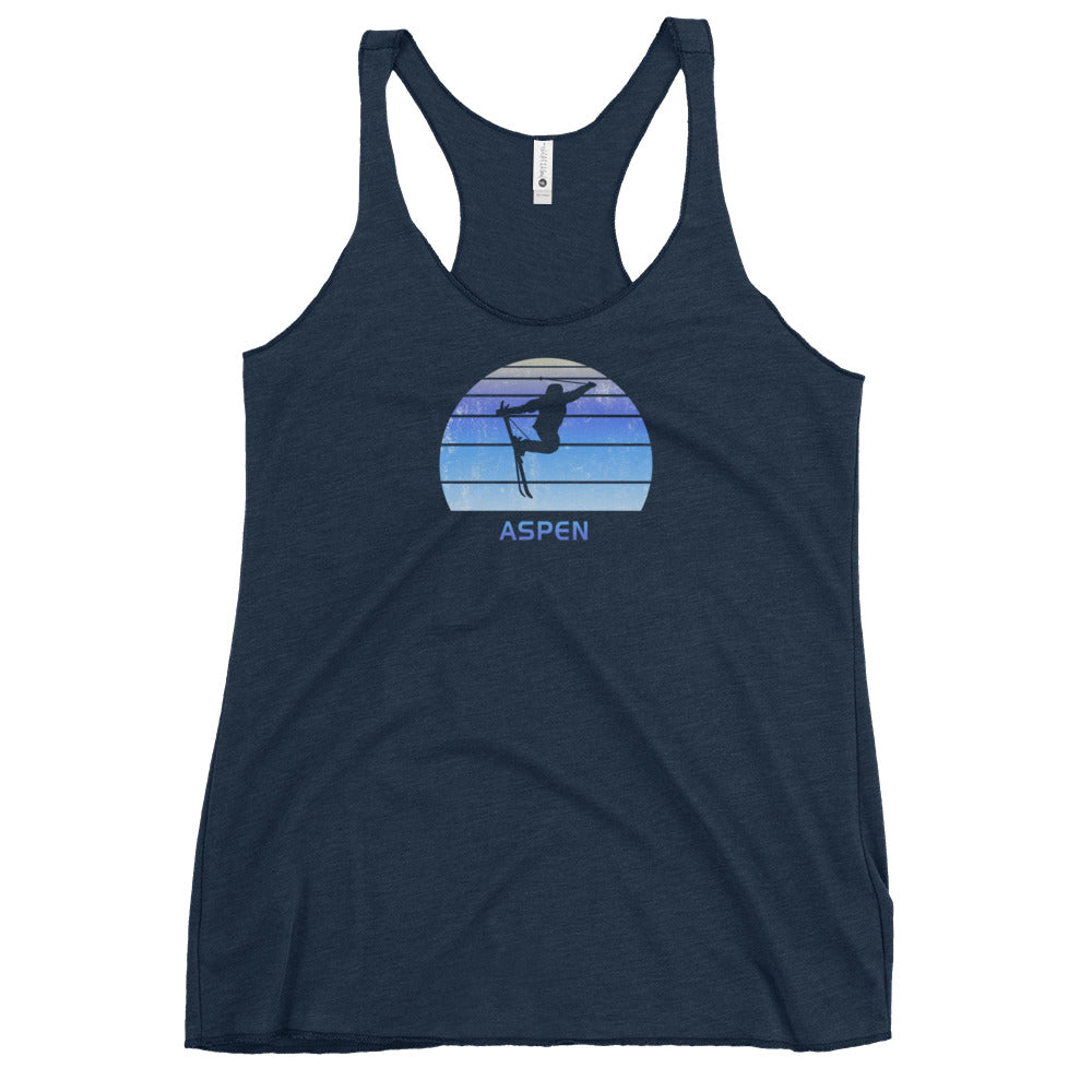 Retro Aspen Colorado Skiing Fan Women's Racerback Tank Top