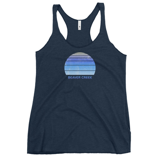 Retro Beaver Creek Colorado Ski Skiing Fan Women's Racerback Tank Top