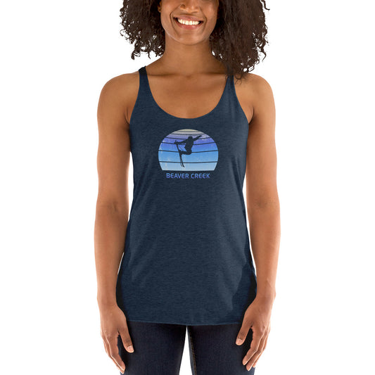 Retro Beaver Creek Colorado Skiing Fan Women's Racerback Tank Top