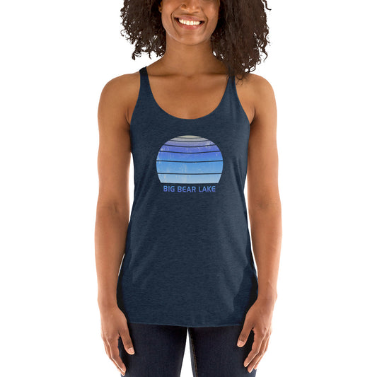 Retro Big Bear Lake California Ski Skiing Fan Women's Racerback Tank Top