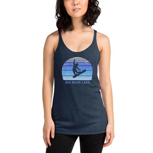 Retro Big Bear Lake California Snowboarding Fan Women's Racerback Tank Top