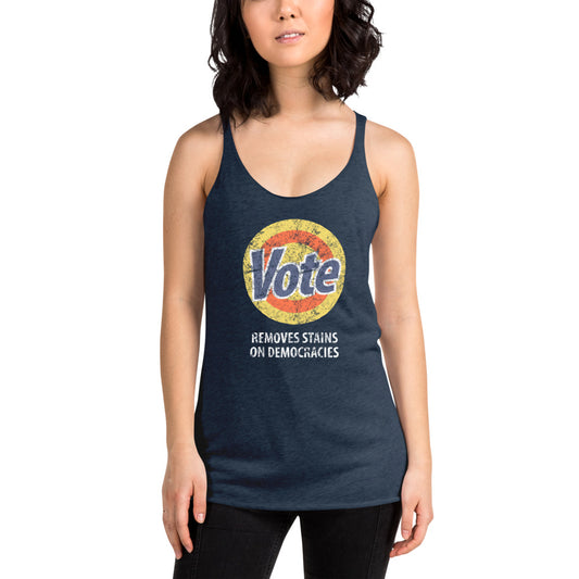 Vote Parody Political Democrats Funny Anti Trump Joke Women's Racerback Tank Top