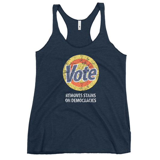 Vote Parody Political Democrats Funny Anti Trump Joke Women's Racerback Tank Top