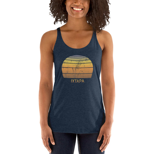 Retro Ixtapa Mexico Mexican Beach Vacation Souvenir Women's Racerback Tank Top