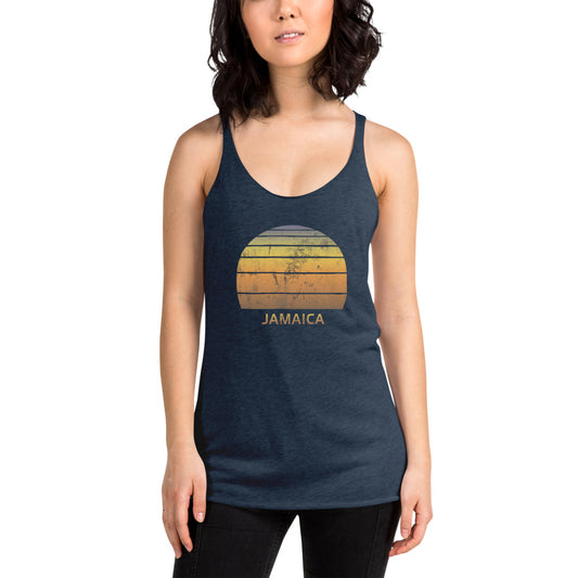 Retro Jamaica  Beach Vacation Souvenir Women's Racerback Tank Top
