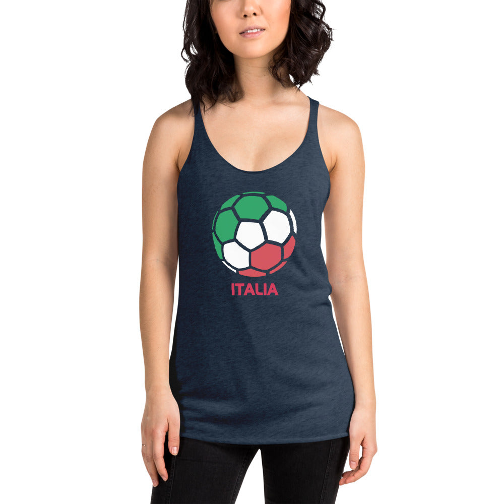 Italia National Soccer Team Football Country Flag Pride Women's Racerback Tank Top