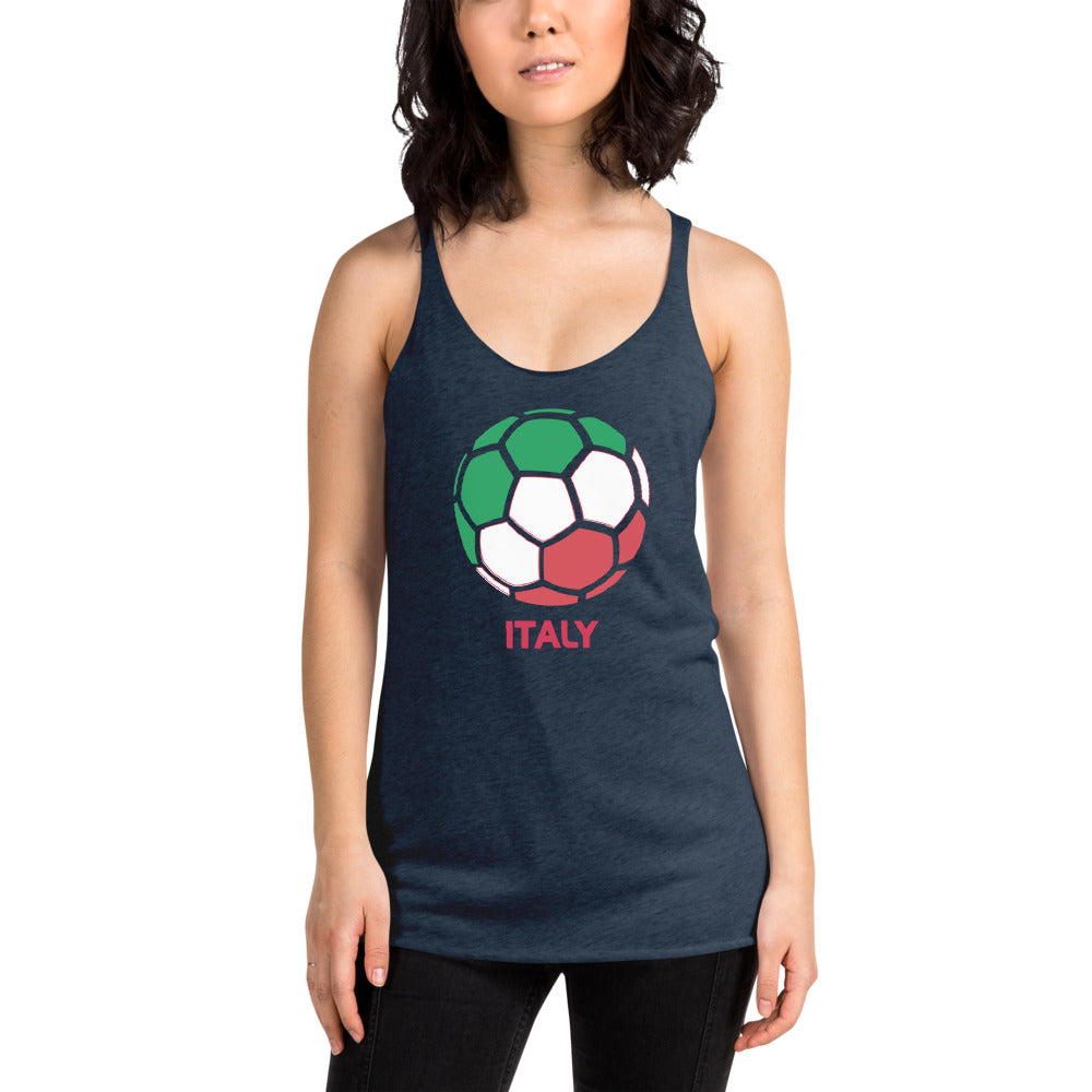 Italy National Soccer Team Football Country Flag Pride Women's Racerback Tank Top