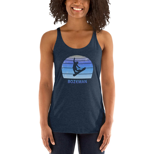 Retro Bozeman Montana Snowboarding Fan Women's Racerback Tank Top