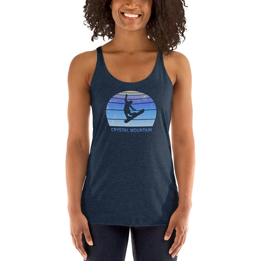 Retro Crystal Mountain Snowboarding Fan Women's Racerback Tank Top