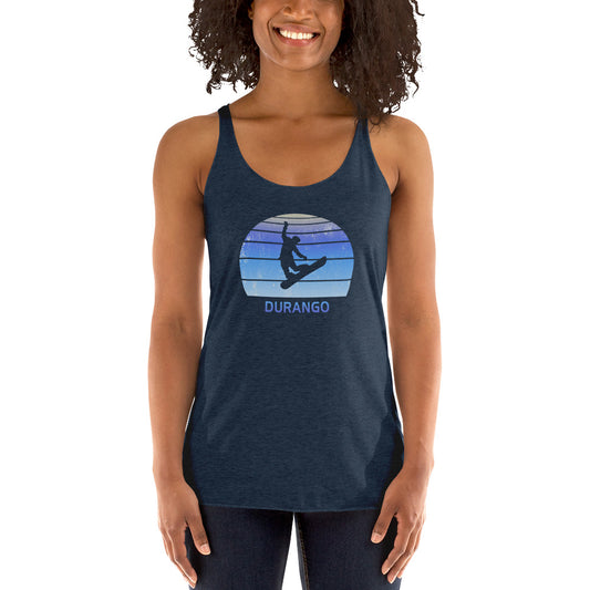 Retro Durango Colorado Snowboarding Fan Women's Racerback Tank Top