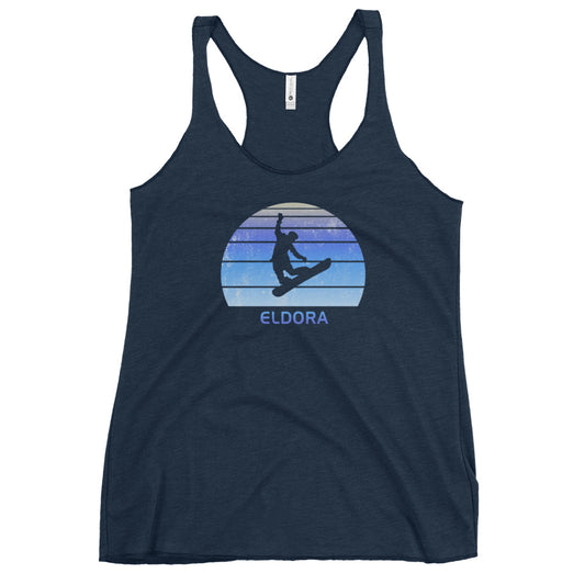 Retro Eldora Colorado Snowboarding Fan Women's Racerback Tank Top