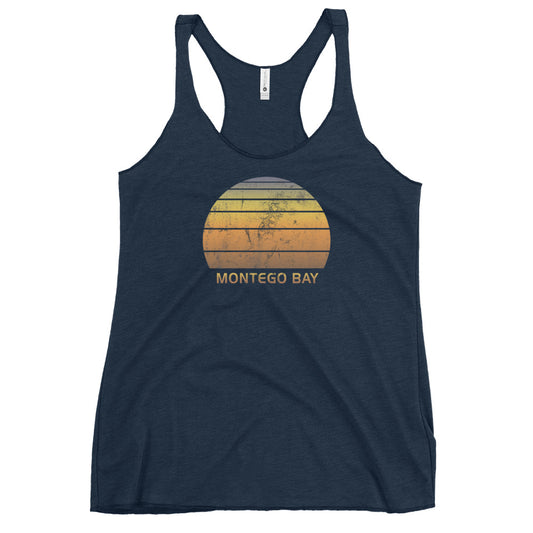 Retro Montego Bay Jamaica  Beach Vacation Souvenir Women's Racerback Tank Top