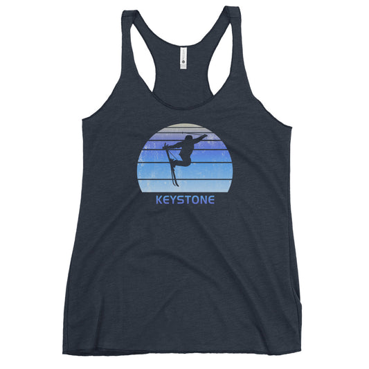 Retro Keystone Colorado Snowboarding Fan Women's Racerback Tank Top