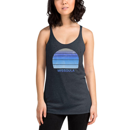 Retro Missoula Montana Ski Skiing Fan Women's Racerback Tank Top