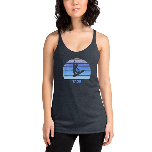 Retro Taos New Mexico Snowboarding Fan Women's Racerback Tank Top