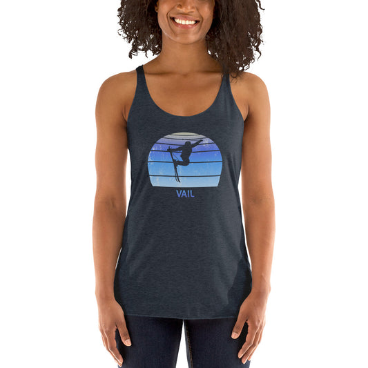 Retro Vail Colorado Skiing Fan Women's Racerback Tank Top