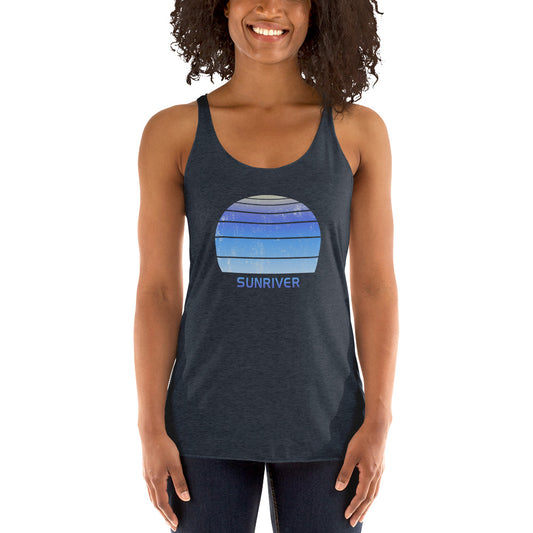 Retro Sunriver Oregon Ski Skiing Fan Women's Racerback Tank Top