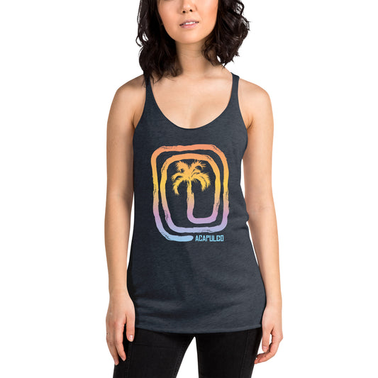 Cool Acapulco Mexico Palm Tree Souvenir Vacation Women's Racerback Tank Top