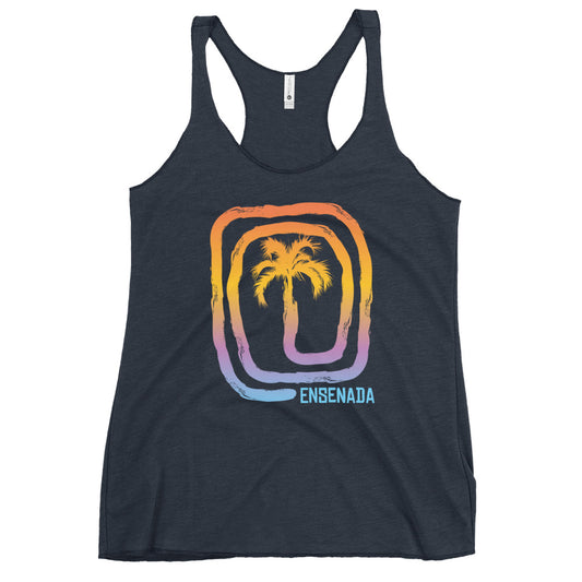 Cool Ensenada Mexico Palm Tree Souvenir Vacation Women's Racerback Tank Top