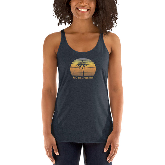 Vintage Rio De Janeiro Brazil Women's Racerback Tank Top Sunset