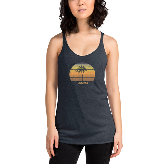 Vintage Samoa Women's Racerback Tank Top Sunset