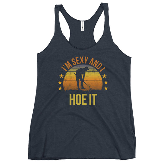 Funny Gardening Fan Gardener Quote Joke Sarcastic Women's Racerback Tank Top