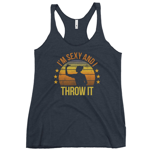 Funny Dart Fan Female Quote Joke Sarcastic Phrase Women's Racerback Tank Top