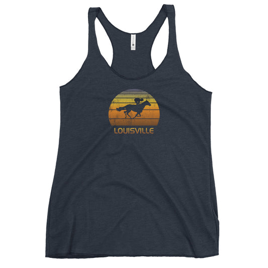 Horse Vintage Racing Louisville Kentucky Fan Race Cool Women's Racerback Tank Top