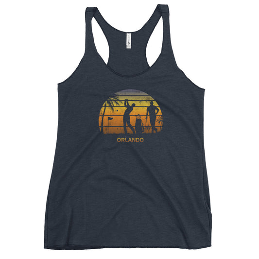 Retro Orlando Florida Golf Golfing Fan Golfer Cool Women's Racerback Tank Top