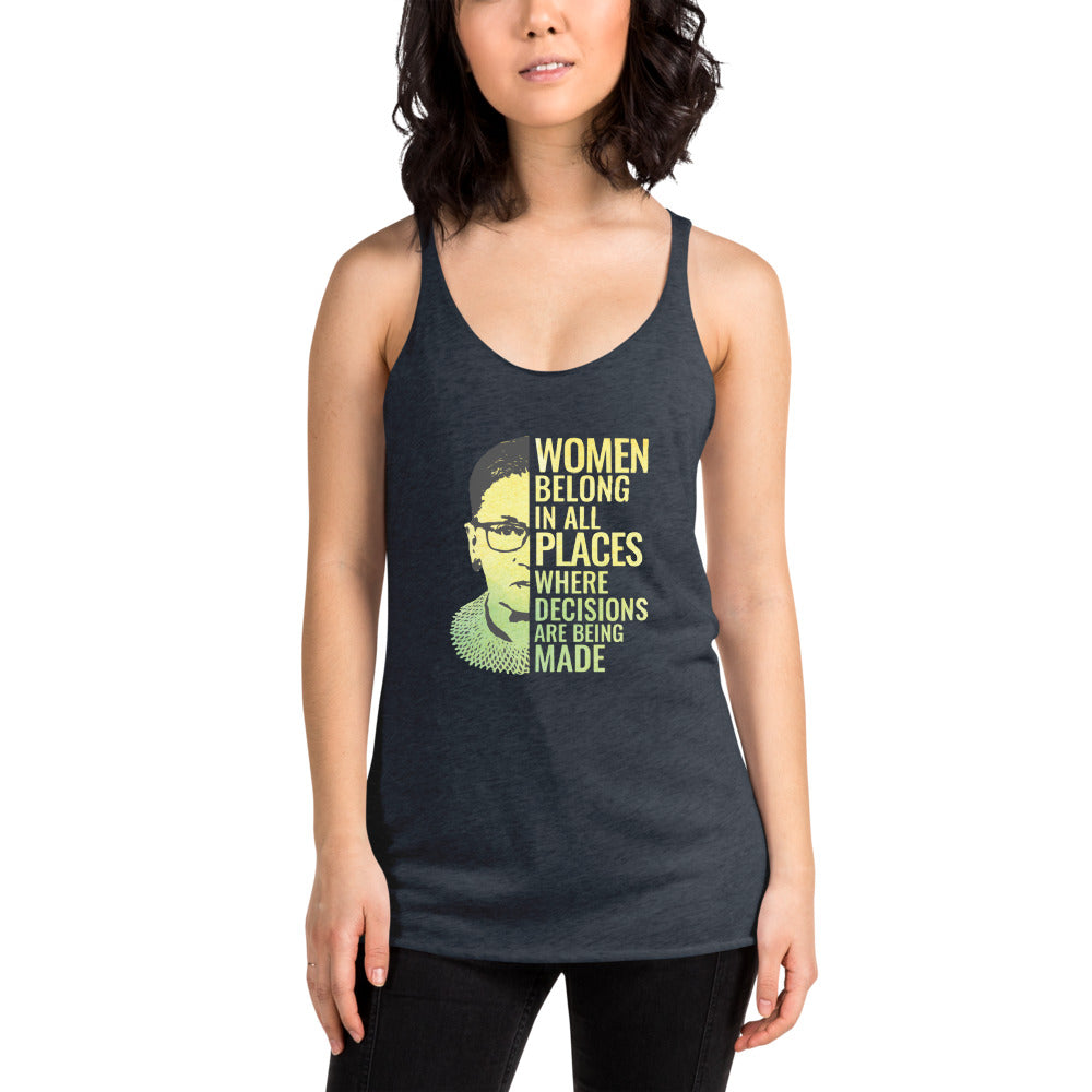 Ruth Bader Ginsburg Notorious RBG Quote Women's Racerback Tank Top