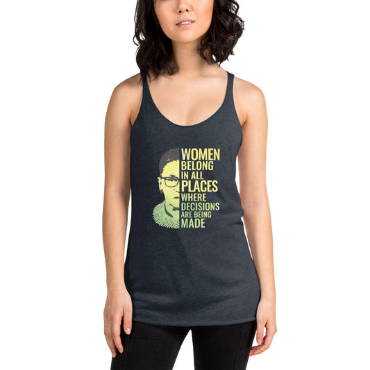 Ruth Bader Ginsburg Notorious RBG Quote Women's Racerback Tank Top