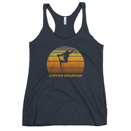 Retro Copper Mountain Colorado Ski Fan Skier Women's Racerback Tank Top
