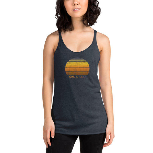 Retro San Diego California Vacation Souvenir Women's Racerback Tank Top