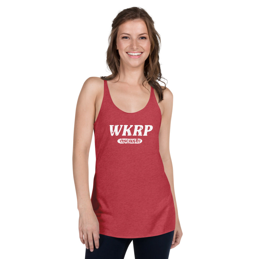 WKRP Old School 70s Sitcom TV Show Women's Racerback Tank Top