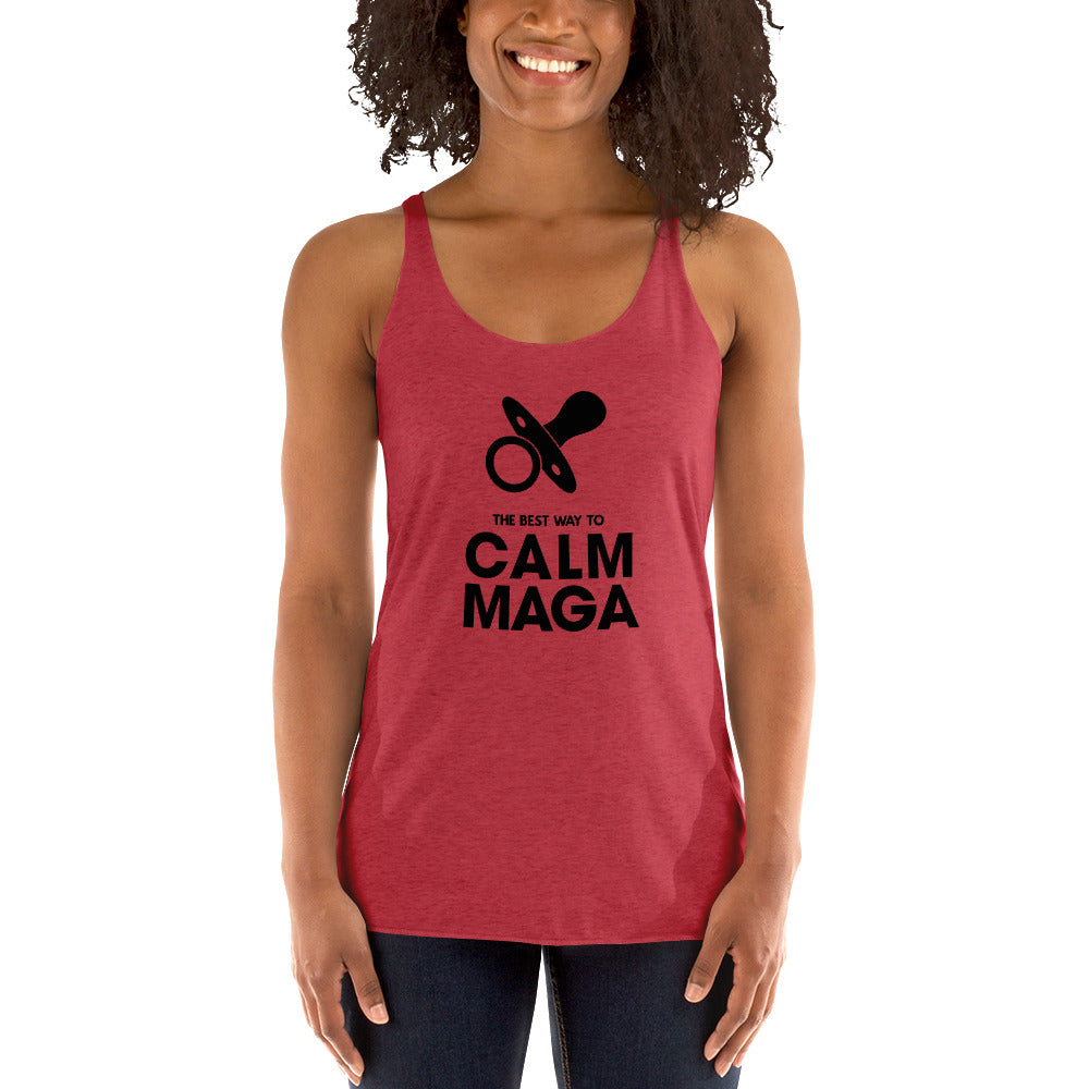 Anti MAGA Pro Democrats Funny Political Anti Trump Women's Racerback Tank Top