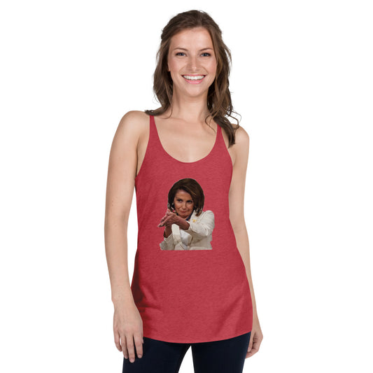 Nancy Pelosi Punks Trump Funny Political Democrats Women's Racerback Tank Top